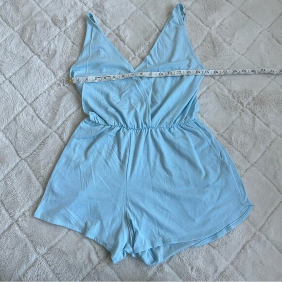 Victoria's Secret PINK | Pastel Blue Cotton Pajama Romper | Size Extra Small - Picture 6 of 15